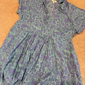 Purple and Green Patterned Dress NWOT